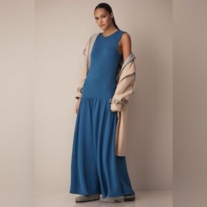 Daily Practice Sleeveless Drop-Waist Midi Dress - Sapphire